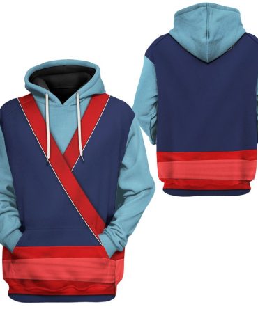 Dn Hoodie Dn Princess Mulan Dress Costume Hoodie Blue Unisex