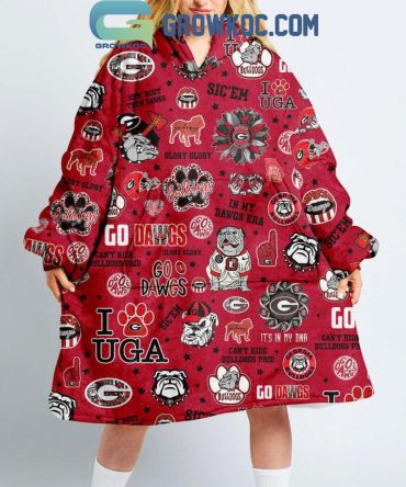 Georgia Bulldogs Go Dawgs Can'T Hide Bulldogs Pride Oodie Hooded Blanket