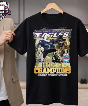 Georgia Southern Eagles Jlab Birmingham Bowl 2025 Champions Mascot Unisex Shirt
