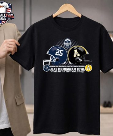 Georgia Southern Eagles Vs App State Mountaineers Jlab Birmingham Bowl Dec 29 2025 Helmet T-Shirt