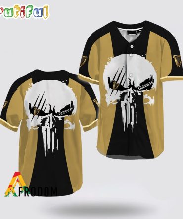 Ghost Head White Skull Guinness Beer Baseball Jersey