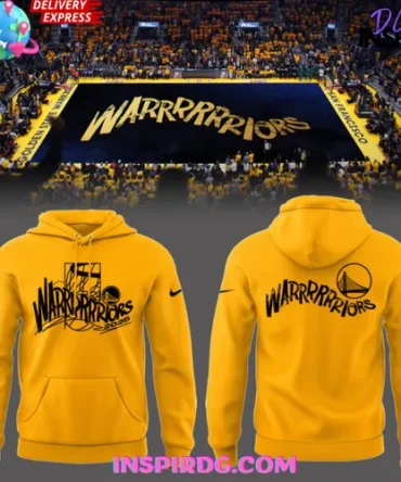 Golden State Warriors Nba Play Off 2025 Gold All Over Print Hoodie