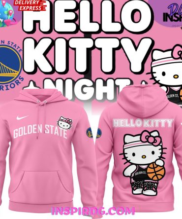 Golden State Warriors X Hello Kitty 2025 Pink All Over Print Hoodie, 3D Hoodie
