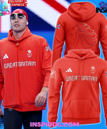 Great Britain Lion Olympic Paris 2024 Red Hoodie