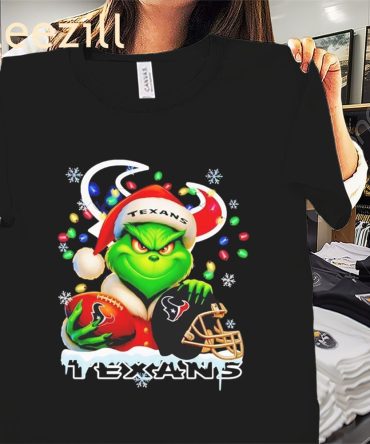 Grinch Houston Texans Christmas Light Premium Tee Shirt