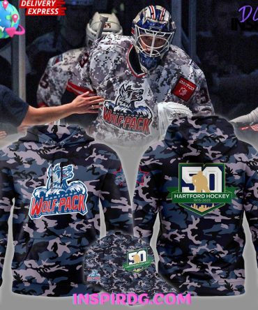 Hartford Wolf Pack 50Th Anniversary Special Camo Hoodie