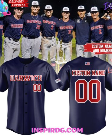 Harwich Mariners Cape Cod Champions 2024 Baseball Jersey