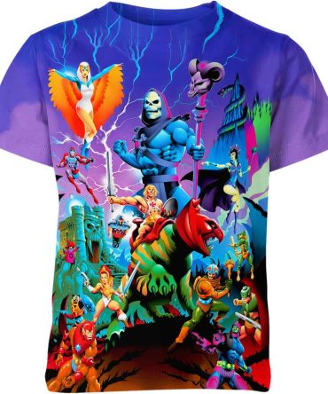 He-Man And The Masters Of The Universe T-Shirt Cartoon He Man And Characters Graphic T-Shirt Colorful Unisex