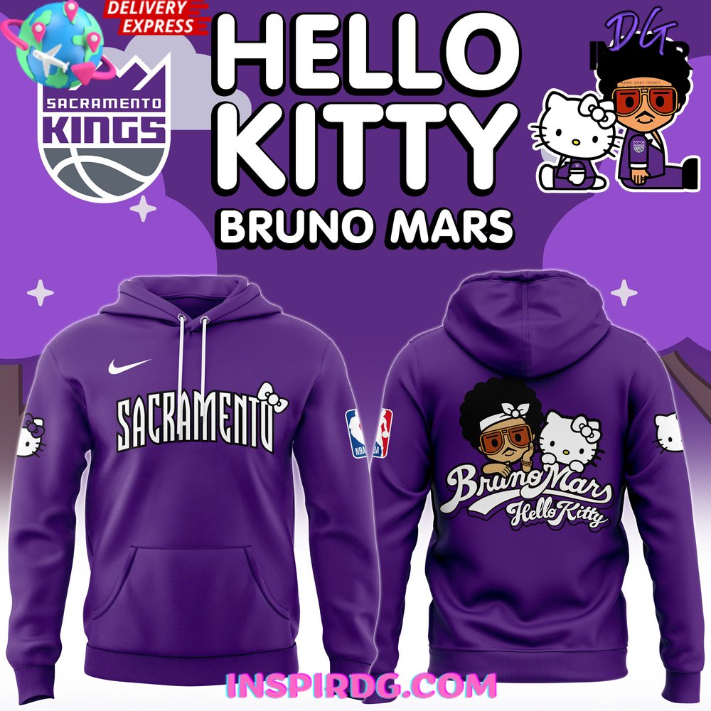 Hello Kitty Bruno Mars Sacramento Kings Hoodie