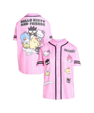 Pink Hello Kitty & Friends Baseball Jersey - Cute Anime Shirt For Kids & Adults