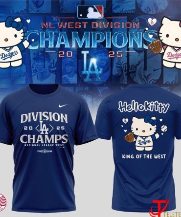 Hello Kitty Los Angeles Dodgers Mlb Postseason Nl West Division Champions 2025 King Of The West T-Shirts