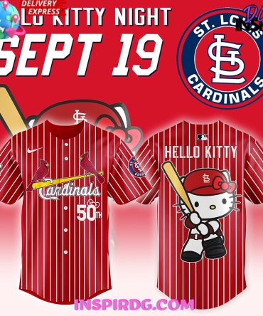 Hello Kitty X St. Louis Cardinals 50Th Anniversary Baseball Jersey