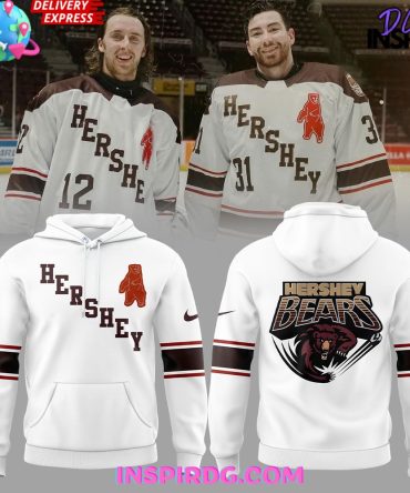 Hershey Bears Throwback Limited Edition White All Over Print Hoodie, 3D Hoodie