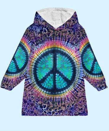 Hippie Peace Sign Blanket Hoodie Hippie Gifts
