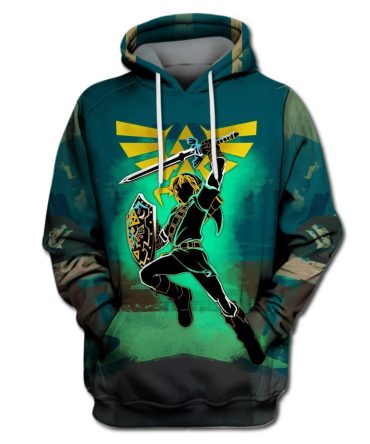 Legend Of Zelda Shirt Link Using Swordmaster Shield Silhouette T-Shirt Legend Of Zelda Hoodie