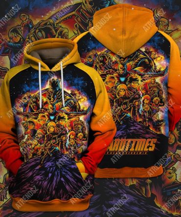 My Hero Academia T-Shirt Marvel Crossover Hard Times Orange T-Shirt Hoodie