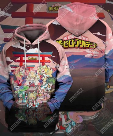 My Hero Academia T-Shirt Characters Japanese Yokai Pink My Hero Academia Logo T-Shirt Hoodie