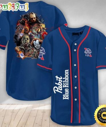 Horror Characters Pabst Blue Ribbon Baseball Jersey