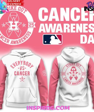 Houston Astros Strike Out 2025 Cancer Awareness All Over Print Hoodie