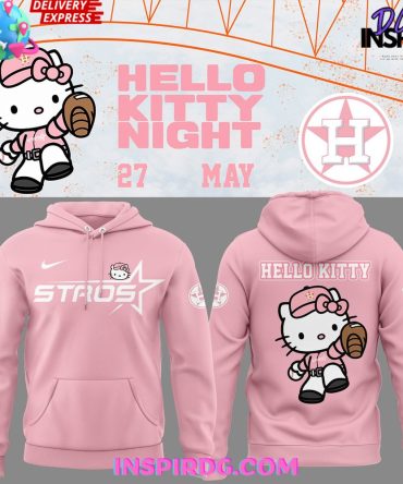 Houston Astros The Next Frontier X Hello Kitty 2025 Pink All Over Print Hoodie