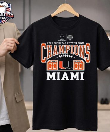 Hurricanes 2025 Goodyear Cotton Bowl Champions Score Unisex Shirt