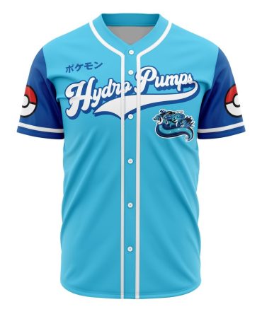 Hydro Pumps Blue Baseball Jersey - Cool Pokémon-Inspired Design For Fans
