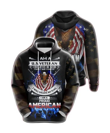 Veteran Hoodie I Believe In God Family And Country Hoodie Black Unisex