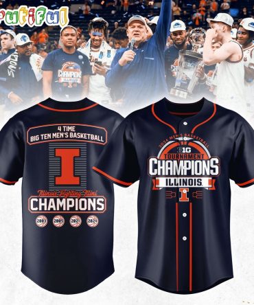 Illinois Fighting Illini 2024 Big Ten Men'S Basketball Conference Tournament Champions Jersey Shirt