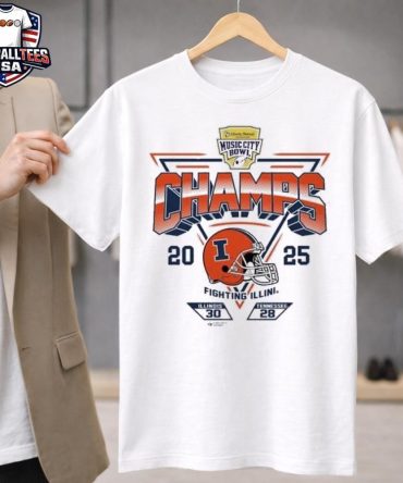 Illinois Fighting Illini 2025 Transperfect Music City Bowl Illinois Champs Score Shirt