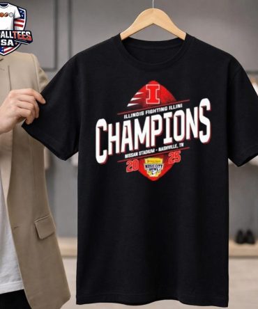 Illinois Fighting Illini Champions 2025 Music City Bowl Championship At Nissan Stadium Nashville Tn Unisex Shirt