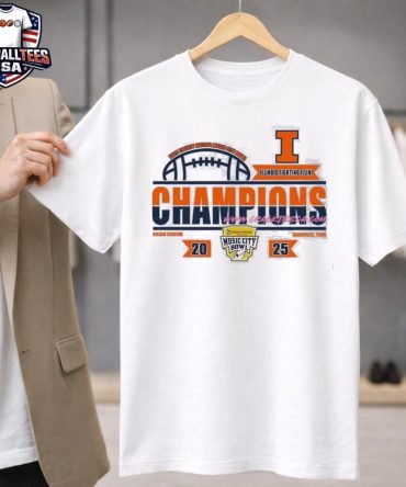 Illinois Fighting Illini Football 2025 Liberty Mutual Music City Bowl Champions Locker Room Shirt
