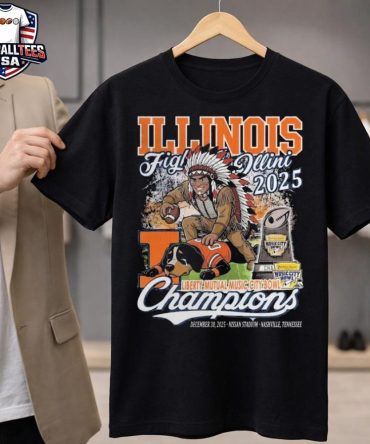 Illinois Fighting Illini Liberty Mutual Music City Bowl 2025 Champions Mascot Unisex Shirt