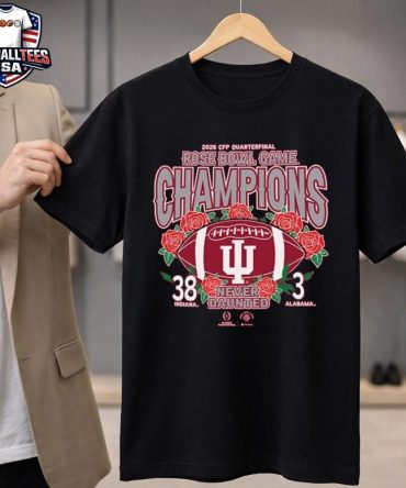 Indiana Hoosiers 2026 Cfp Quarterfinal Rose Bowl Champions Score 38-3 Never Daunted Unisex Shirt