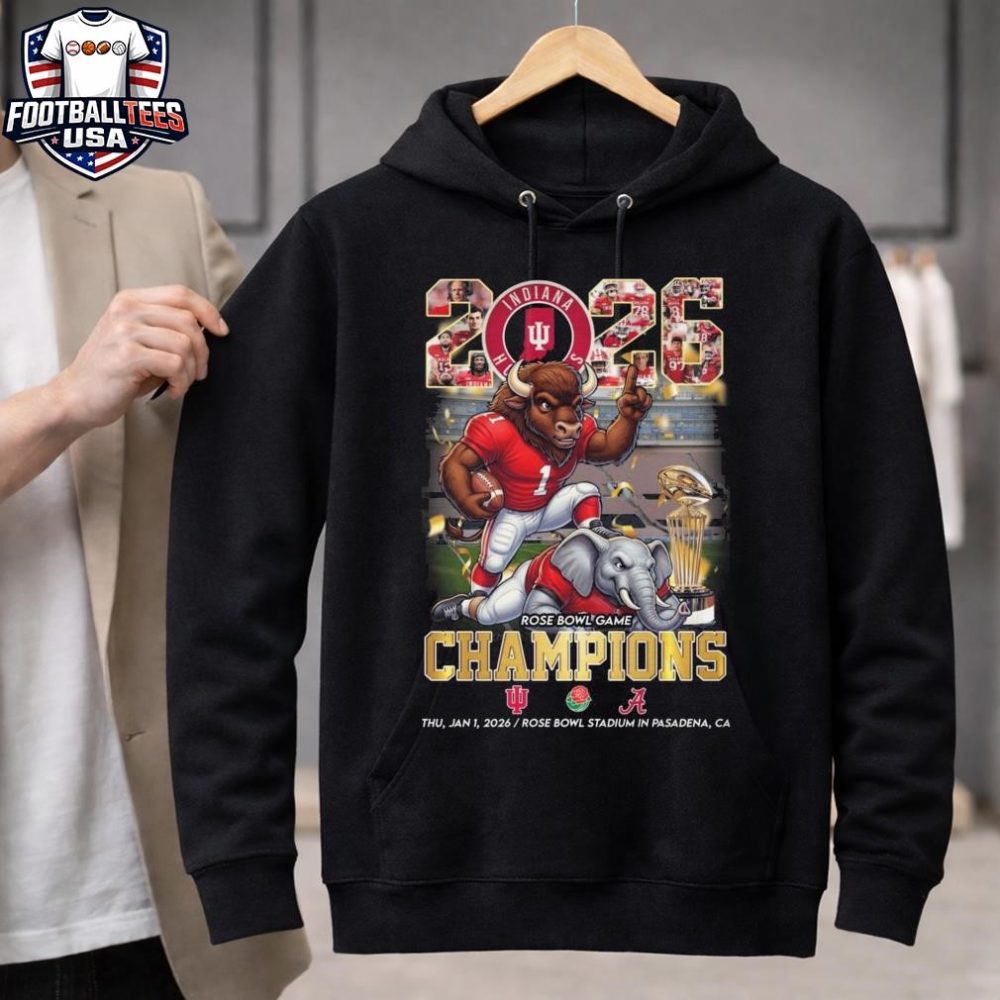 Indiana Hoosiers Beat Alabama Crimson Tide Mascot 2026 Rose Bowl Game Champions Thu Jan 1 2026 Unisex Shirt - Image 3