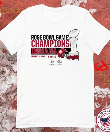 Indiana Hoosiers Cfp Rose Bowl Champions 2026 Trophy T-Shirts