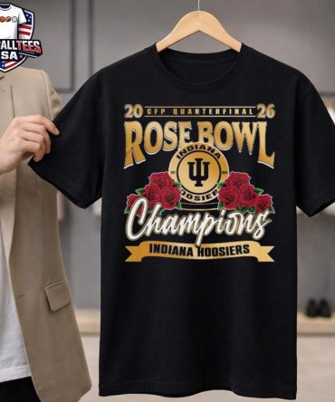 Indiana Hoosiers Cfp Quarterfinal Rose Bowl Champions 2026 Gold Logo Unisex Shirt