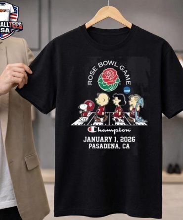 Indiana Hoosiers Champions 112Th Rose Bowl Game Peanuts Snoopy Abbey Road Style January 1 2026 Rose Bowl Stadium Pasadena California Champion Unisex Shirt