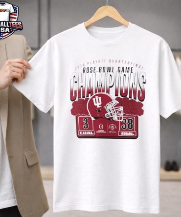 Indiana Hoosiers College Football Playoff 2026 Rose Bowl Champions Scoring Drive Helmet Unisex Shirt