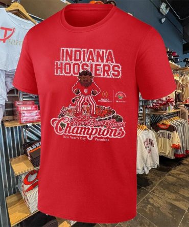 Indiana Hoosiers Rose Bowl Game Champions 2026 Cfp Quarterfinal New Year’S Day Mascot T-Shirts