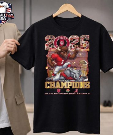 Indiana Hoosiers Rose Bowl Game Champions Celebrating 2026 Mascot Unisex Shirt