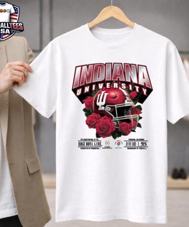 Indiana Hoosiers University 2026 Rose Bowl Game Helmet Helmet And Flower Unisex Shirt
