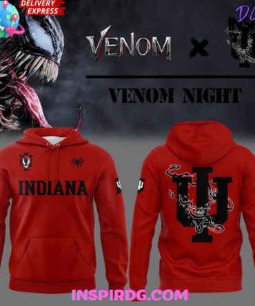 Indiana Hoosiers X Venom Night 2025 Special All Over Print Hoodie