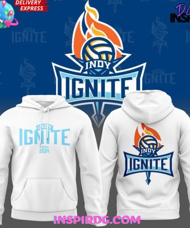 Indy Ignite Pro Volleyball 2024 White Hoodie