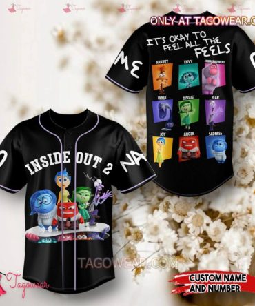 Custom Inside Out 2 Baseball Jersey - Feel All The Feels! Personalized Name & Number