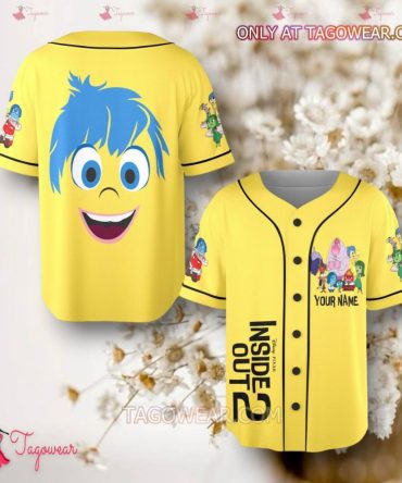Custom Inside Out 2 Baseball Jersey - Personalized Name, Vibrant Yellow Design