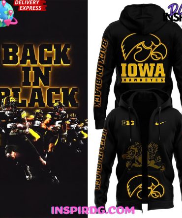 Iowa Hawkeye Back In Black Special Zip Hoodie