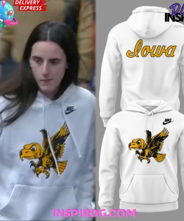 Iowa Hawkeyes Flying Herky 2025 White All Over Print Hoodie, 3D Hoodie