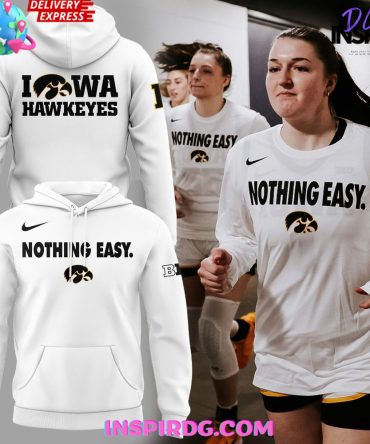 Iowa Hawkeyes Nothing Easy 2025 All Over Print Hoodie, 3D Hoodie