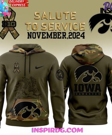 Iowa Hawkeyes Salute To Service 2024 Camo Hoodie