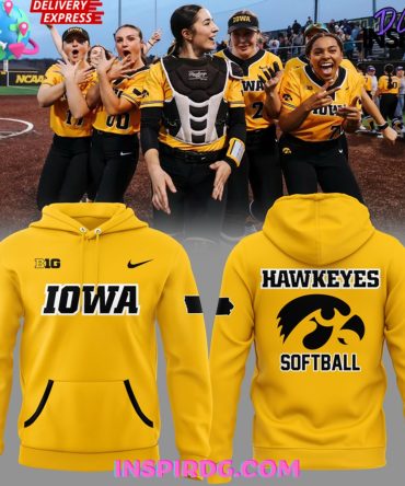 Iowa Hawkeyes Softball 2025 Yellow All Over Print Hoodie, 3D Hoodie